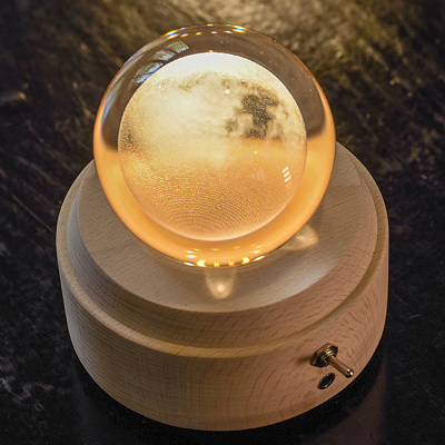 月球水晶球LED音樂盒