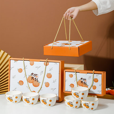 兩個裝橘子碗禮盒套裝